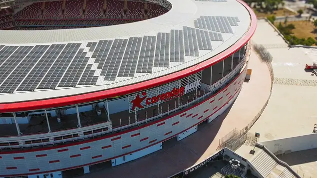 antalyaspor sponsoru corendon airlines stadyum cephe tabela uygulaması